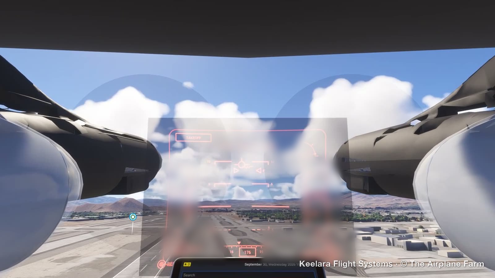 HUD in takeoff mode climbing out over Reno
